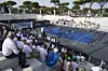 Spectators watch a match at the Italy Major Premier Padel tournament in Rome on July 12, 2023. [AP/YONHAP]