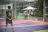 People play padel at the Mmove Padel Lounge in Yongsan District, central Seoul in May. [MMOVE]