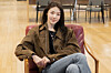 Choi Mina Sue poses for the camera ahead of her interview with the JoongAng Ilbo in Mapo District, western Seoul. [CRB ENTERTAINMENT]