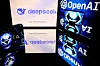 This illustration photograph shows screens displaying the logo of DeepSeek, a Chinese AI company that develops open-source large language models, and the logo of OpenAI's artificial intelligence chatbot, ChatGPT, on Jan. 29. [AP/YONHAP]