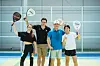 Kim Wan-su, second from right, is the president of the Korea Padel Federation. [MMOVE]