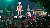 A parade to celebrate the grand finale of Netflix's global hit series ″Squid Game″ (2021-) was held in central Seoul on June 28. The image features the show's iconic Young-hee standing on Sejongdae-ro. [NEWS1]