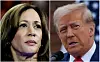 U.S. Vice President Kamala Harris in Milwaukee, Wisconsin, U.S. August 20,and former U.S. President Donald Trump in Bedminster, New Jersey, U.S., August 15 [REUTERS/YONHAP]