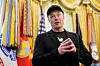 Elon Musk speaks during a press conference with U.S. President Donald Trump (not pictured), at the White House in Washington on May 30. [REUTERS/YONHAP]