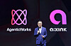 LG CNS CEO Hyun Shin-gyoon introduces AgenticWorks, an agentic AI platform, and AXThink, a workplace innovation service, at LG Science Park in Magok-dong, western Seoul, on Aug. 25. [LG CNS]