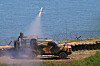 A Spike anti-tank missile is fired from Yeonpyeong Island during the South Korean Marine Corps' first live-fire artillery exercise in seven years near the Northern Limit Line on June 26. [YONHAP]