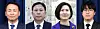 From left: Kim Hyun-jong is named the first deputy national security adviser, Lim Woong-soon is chosen as the second deputy adviser in charge of foreign affairs policy, Oh Hyun-joo is named the third deputy adviser tasked with economic security affairs and Ha Jung-woo is named as the presidential secretary for artificial intelligence policy, a newly minted position. [YONHAP]