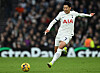 Tottenham Hotspur's Son Heung-min prepares to cross the ball during the Premier League match against Brighton & Hove Albion at the Tottenham Hotspur Stadium in London on Saturday. [AFP/YONHAP]