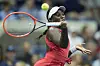 Sloane Stephens returns a shot to Clara Burel during a first round match of the U.S. Open in New York on Aug. 26. [AP/YONHAP]