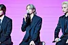 Member Hyunjin of boy band Stray Kids answers questions from reporters during a press conference held on Friday at the Conrad Seoul hotel in western Seoul in celebration of the release of its new EP ″Rock-Star.″ [KIM MYEONG-JI]