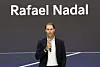Rafael Nadal delivers opening remarks at a partnership extension event held at Kia Unplugged Ground in eastern Seoul on Oct. 23. [YONHAP]