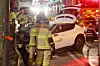 A traffic accident involving a taxi and two other vehicles occurred on a road in front of Jonggak Station in Jongno District, central Seoul, on Jan. 2, which ultimately resulted in several casualties. The taxi sits stationary after crashing into a guardrail on a sidewalk. [YONHAP]