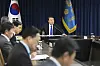 President Yoon Suk Yeol speaks during an emergency meeting with his aides discussing the security situation in Israel at the presidential office in Seoul on Wednesday. [JOINT PRESS CORPS]