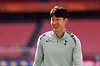 Tottenham Hotspur captain Son Heung-min trains on May 20 ahead of the Europa League final against Manchester United at the San Mames Stadium in Bilbao, Spain. [AFP/YONHAP]