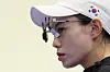 Kim Ye-ji during the women's 10-meter air pistol final at the Chateauroux Shooting Centre in France on July 28. [YONHAP]