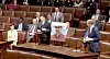 Rep. Young Kim, far left, finishes speaking as Rep. Blake Moore, far right, speaks during a House session at the U.S. Capitol in Washington on Jan. 8. [SCREEN CAPTURE]