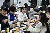 Kyung Hee University students eat the 1,000 won ($0.75) breakfast offered at its university cafeteria in March last year [NEWS1]