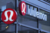 Lululemon signs are displayed outside a retail location in the Seaport District, Dec. 13, 2024, in Boston. [AP/YONHAP]