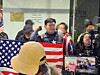 A man wearing Captain America's iconic costume shows up at the National Human Rights Commission of Korea's building in Jung District, central Seoul, on Feb. 10. [YONHAP]
