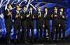 Members of boy band NCT 127 pose for photos during a press conference held on Friday at the Conrad Seoul hotel in western Seoul for its fifth full-length album ″Fact Check.″ [NEWS1]