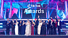 TikTok creators and awards presenters pose for a photo during the second annual TikTok Awards in Korea at Korea University’s Hwajeong Gymnasium in Seoul on Oct. 25. [TIKTOK KOREA]