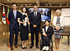 From left: TV personality Alberto Mondi, retired Olympic figure skating champion Kim Yuna, Milano Cortina 2026 CEO Andrew Varnier, para Nordic skier Kim Yun-ji and Italian Ambassador to Korea Emilia Gatto pose for a group photograph at High Street Italia in Gangnam District, southern Seoul, during an event to promote the 2026 Winter Olympics and Paralympics on June 25. [PARK SANG-MOON]