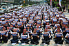Seoul city bus union members chant slogans during a rally in front of the Korea Transportation Workers’ Union building in Songpa District, southern Seoul, on May 26. The demonstration was held to express solidarity among bus workers and demand better labor conditions ahead of a planned general strike. [NEWS1]