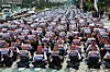 Seoul city bus union members chant slogans during a rally in front of the Korea Transportation Workers’ Union building in Songpa District, southern Seoul, on May 26. The demonstration was held to express solidarity among bus workers and demand better labor conditions ahead of a planned general strike. [NEWS1]