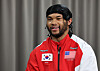 Korean American footballer from the Arizona Cardinals Kyler Murray speaks to Yonhap while visiting Korea for the first time in Seoul on March 11. [YONHAP]