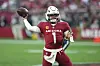 Arizona Cardinals quarterback Kyler Murray looks to pass against the San Francisco 49ers during the second half of an NFL football game in Arizona, on Jan. 5. [AP/YONHAP]