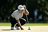 Korea's Shin Ji-yai lines up a putt on the 13th green during the first round of the U.S. Women's Open at Lancaster Country Club on May 30 in Lancaster, Pennsylvania. [AFP/YONHAP]