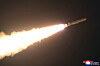 A Pulhwasal-3-31 ″new-type strategic cruise missile″ is fired by the North in this photo provided by Pyongyang's state-controlled Korean Central News Agency. [YONHAP]