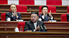 North Korean leader Kim Jong-un, center, is seen attending the Ninth Congress of the Workers' Party of Korea on its first day on Feb. 19, in this image captured from the Korean Central Television. [YONHAP]