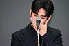 Actor Kim Soo-hyun speaks at a press conference on March 31, 2025, denying allegations of dating the late actor Kim Sae-ron when she was underage. [YONHAP]