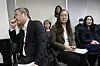 Peter Moller, left, and Han Boon-young, co-founders of the Danish Korea Rights Group, and adoptee Kim Yoo-ree, right, attend a press conference at the Truth and Reconciliation Commission in Seoul on March 26. [AP/YONHAP]