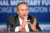 Larry Summers, then-president emeritus of Harvard University, speaks during a discussion on 'A Reform Agenda for Europe's Leaders' during the World Bank/IMF annual meetings in Washington on Oct. 9, 2014. [REUTERS/YONHAP]