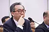 Foreign Minister Cho Tae-yul responds to a lawmaker's questions during a plenary session of the diplomacy and unification committee at the National Assembly in Seoul on March 24. [LIM HYEON-DONG]