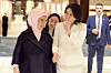 First lady Kim Hea Kyung, right, and her Turkish counterpart, Emine Erdogan, enter the Nation's Library in Ankara, Turkey, on Nov. 25. [JOINT PRESS CORPS]