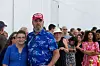 Kevin Vanriper, right, and his wife Barbara Vanriper, left, of Sarasota, Florida, join other people waiting in line for a memorial and prayer vigil for Charlie Kirk at the John F. Kennedy Memorial Center for the Performing Arts, Sept. 14, in Washington. [AP/YONHAP]
