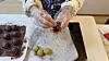 I wrap the pistachio ball in melted marshmallow. [WOO JI-WON]