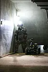 A soldier from the U.S. 2nd Infantry Division and South Korean-U.S. Combined Division deploys an unmanned robot to search a subterranean facility during an underground facility response drill in Paju, Gyeonggi, on March 17. The exercise is part of this year's Freedom Shield field training drills. [ROK ARMY]