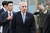 U.S. Ambassador to South Korea Philip Goldberg, center, arrives at the signing ceremony for Washington's defense cost-sharing agreement with Seoul at the Foreign Ministry in Jongno District on Nov. 4. [NEWS1]