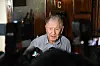 British journalist Philip Bowring, husband of pro-democracy activist Claudia Mo, speaks to the media outside his apartment after his wife arrived home from Lo Wu Correctional Institution, in Hong Kong on April 29. [AFP/YONHAP]