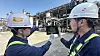 SK Innovation workers inspect the inside of a heat exchange virtually at the Ulsan Complex on Thursday. [SK INNOVATION]