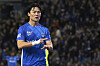 KRC Genk forward Oh Hyeon-gyu celebrates scoring during the Belgian Pro League match against KAA Gent at Cegeka Arena in Belgium on March 30. [AFP/YONHAP]