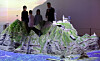 Visitors look at a model of the easternmost Dokdo islets at the Dokdo Museum Seoul in Yeongdeungpo District, western Seoul, on Feb. 22. [NEWS1]