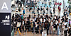 People line up at Gimpo International Airport in western Seoul on July 25, 2025. [YONHAP]