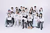 Yuhan Sun, the first on the left in the second row, poses for a group photo with Heartyworks' staff members. [HEARTYWORKS]