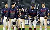 The Lotte Giants react after winning a KBO game against the LG Twins at Jamsil Baseball Stadium in southern Seoul on April 18. [NEWS1]