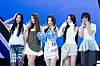 Girl group Meovv poses for photos during a showcase at SBS Prism Tower in western Seoul for the release of its first EP “My Eyes Open VVide” on May 12. [DANIELA GONZALEZ PEREZ]